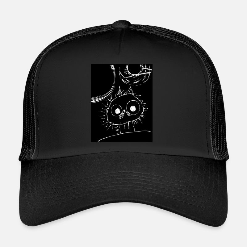 Chat dans l’espace - Casquette trucker  - noir/noir