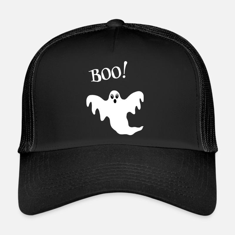 Boo! Ghost Ghost Halloween - Trucker Cap - black/black