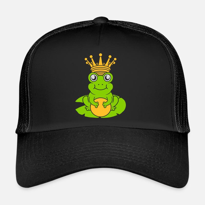 Le roi grenouille enchanté est assis nénuphar Casquette trucker 