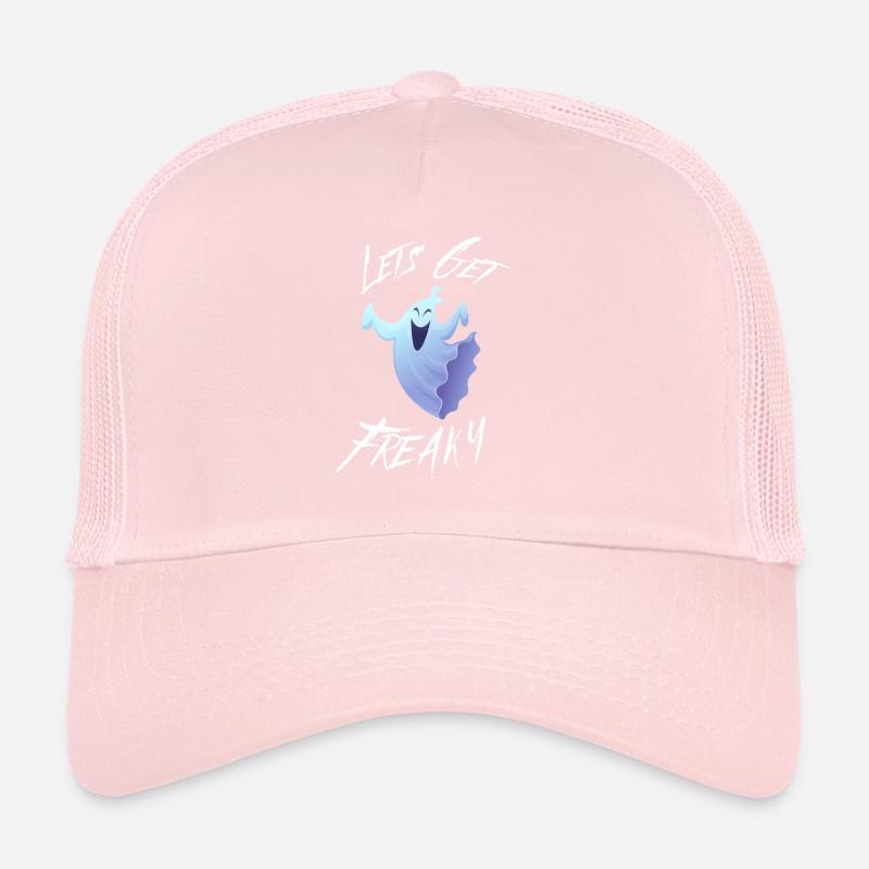 Lets Get Freaky Happy Halloween Dancing Ghost Trucker Cap