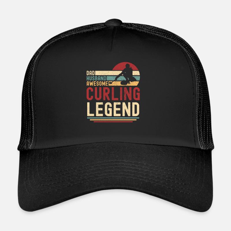 Papa Ehemann Curling Legende retro vintage Trucker Cap