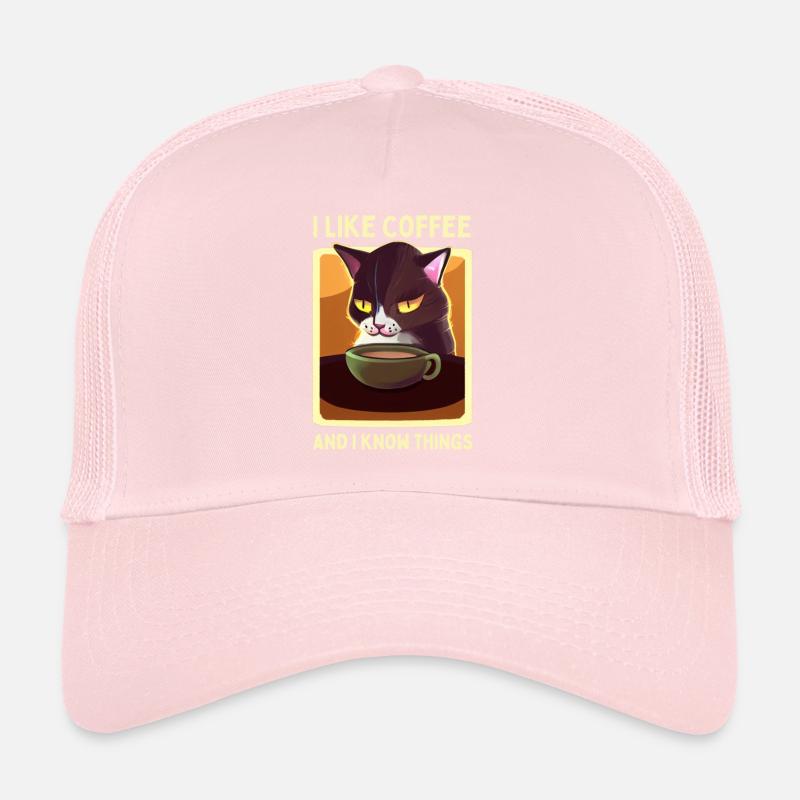 Kaffee Katze lustiger Spruch Müde Katze Kaffee Trucker Cap