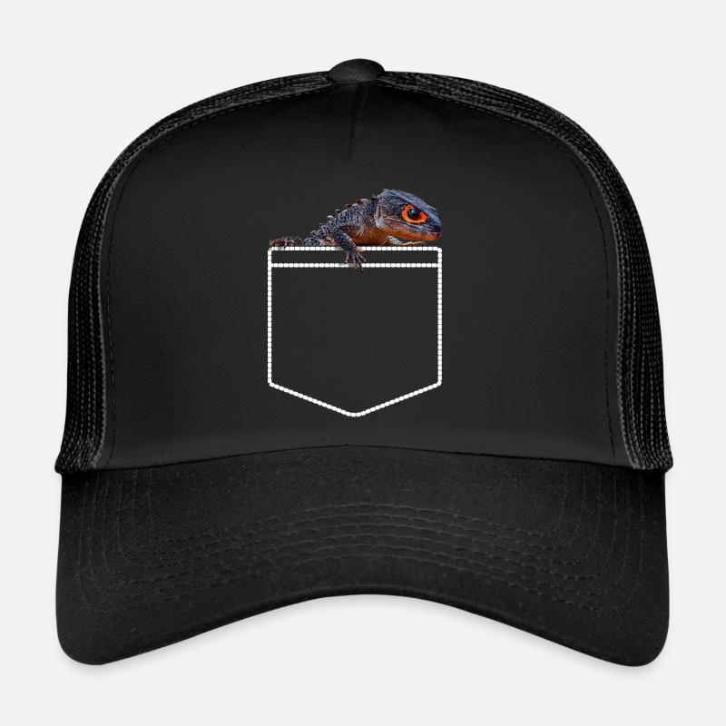Poche de scinque de crocodile aux yeux rouges Casquette trucker 