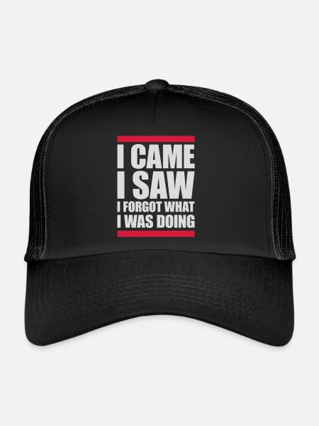 I came saw forget - Trucker Cap - black/black - Front