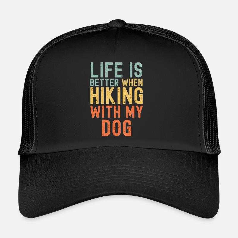 Chien de randonnée chien rétro - Casquette trucker  - noir/noir