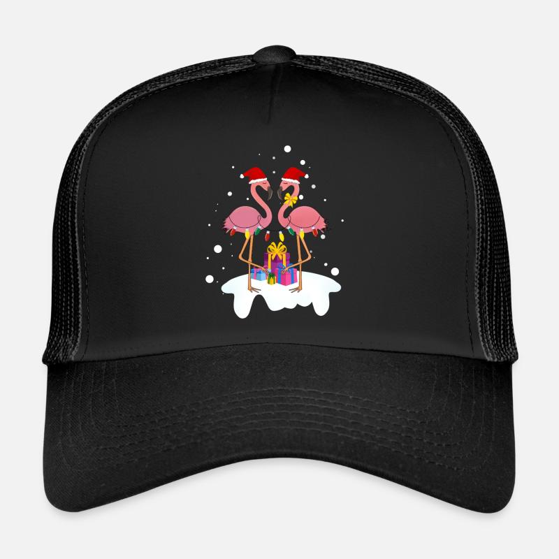 Flamant rose Noël. Cadeau de Noël Casquette trucker 