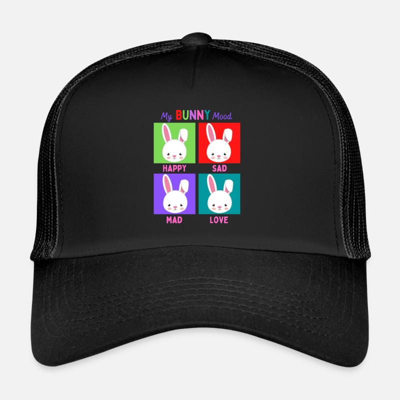 My Rabbit Mood - Trucker Cap - Schwarz/Schwarz