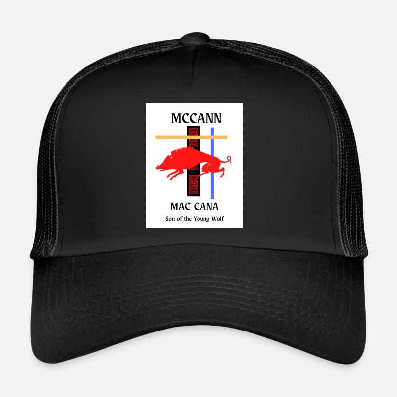 McCann Surname - Trucker Cap - black/black