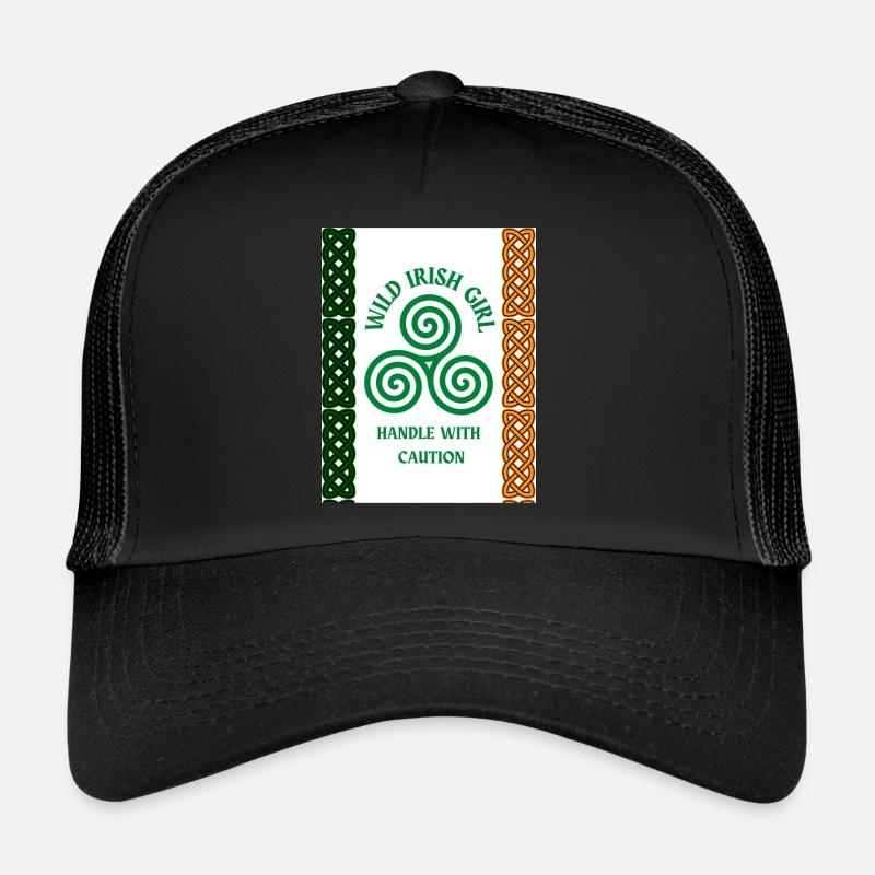 Wildes irisches Mädchen - Trucker Cap - Schwarz/Schwarz