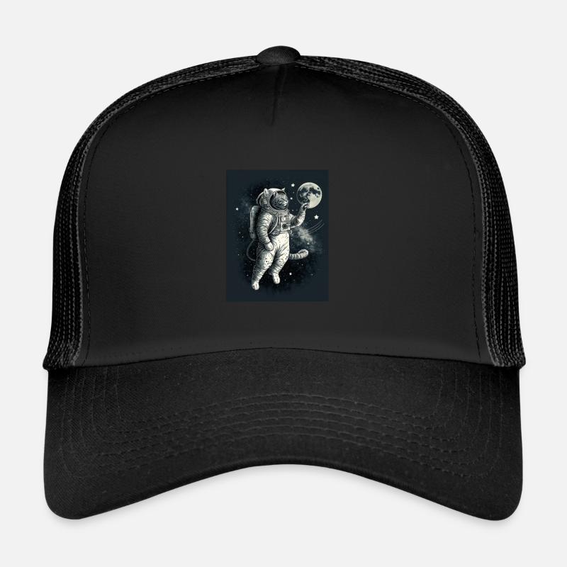 Chat Spacecat - Casquette trucker  - noir/noir