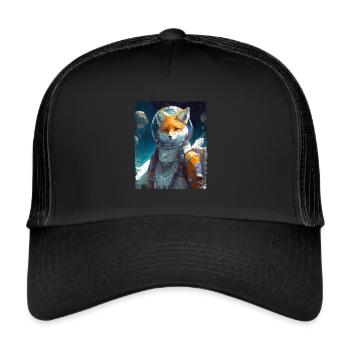 Space Fox Fox Spacesuit - Trucker Cap - black/black - Front