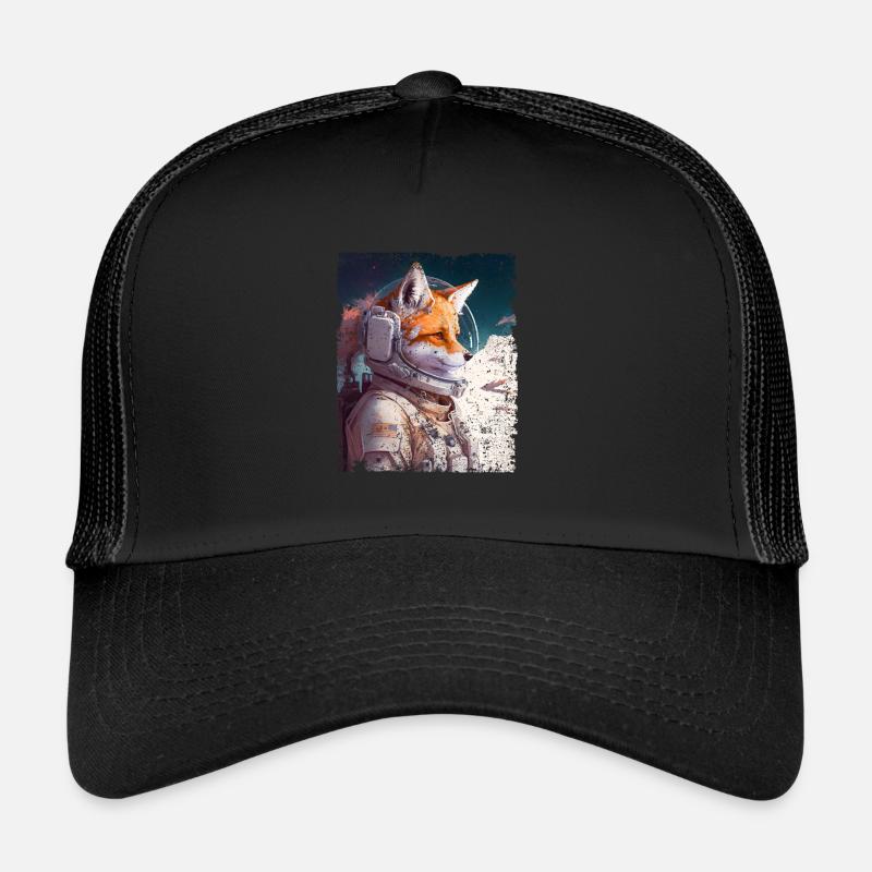 Renard de l’espace dans l’espace Combinaison spatiale Casquette trucker 