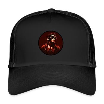 Monkey Gangster Boss - Casquette trucker  - noir/noir - Devant