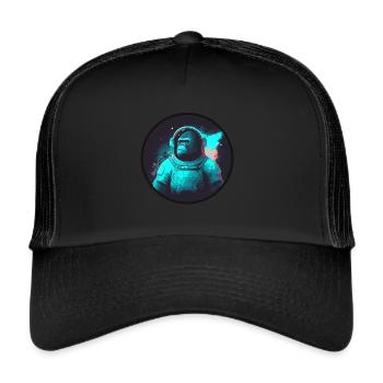 Singe en combinaison spatiale - Casquette trucker  - noir/noir - Devant