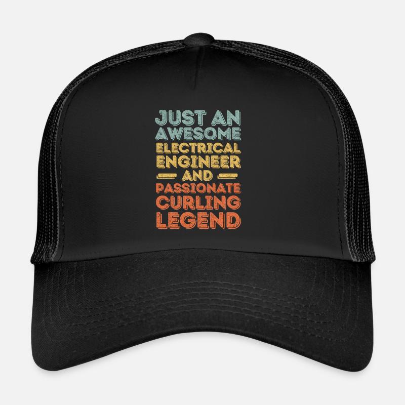 Electrical Engineer Curling retro Trucker Cap