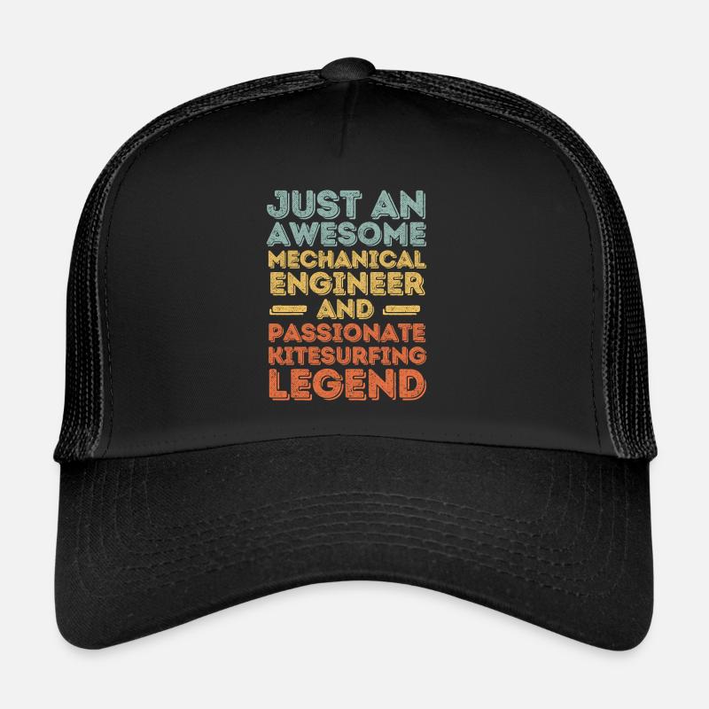 Mechanical Engineer Kitesurfing retro Trucker Cap