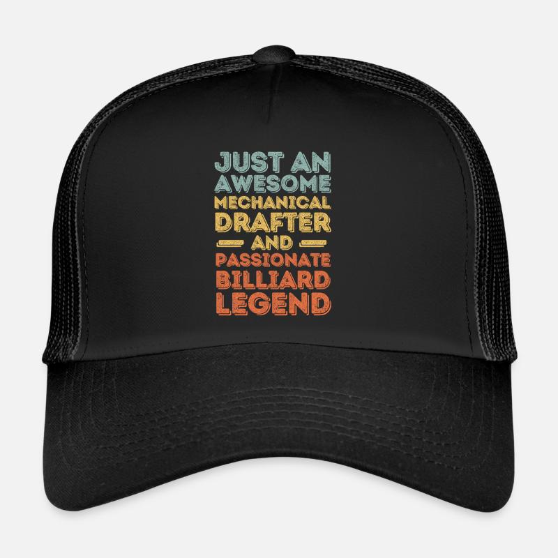 Technical draughtsman billiards retro Trucker Cap