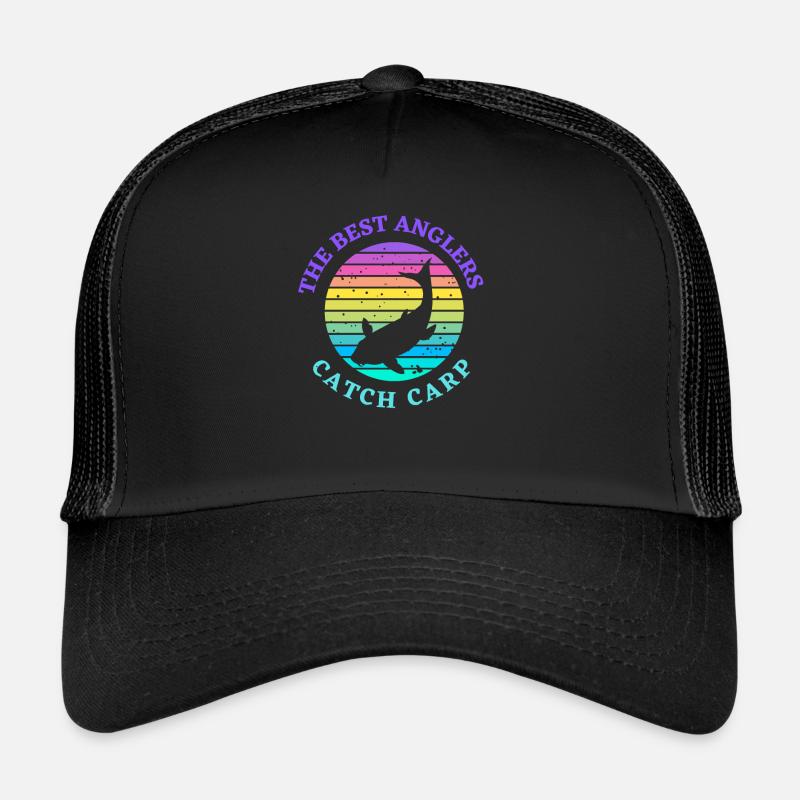Retro Karpfen - Trucker Cap - Schwarz/Schwarz