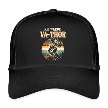 Ich werde VA-THOR 2023 Geschenk Vater Papa Baby - Trucker Cap - Schwarz/Schwarz - Vorne