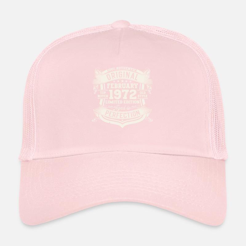 February born 1972 51st birthday gift man Trucker Cap