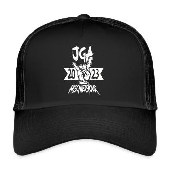 JGA Abschiedstour Bräutigam - Junggesellenabschied - Trucker Cap - Schwarz/Schwarz - Vorne