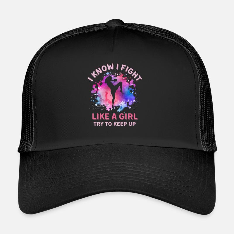 Frauen Muay-Thai Mädchen - Trucker Cap - Schwarz/Schwarz