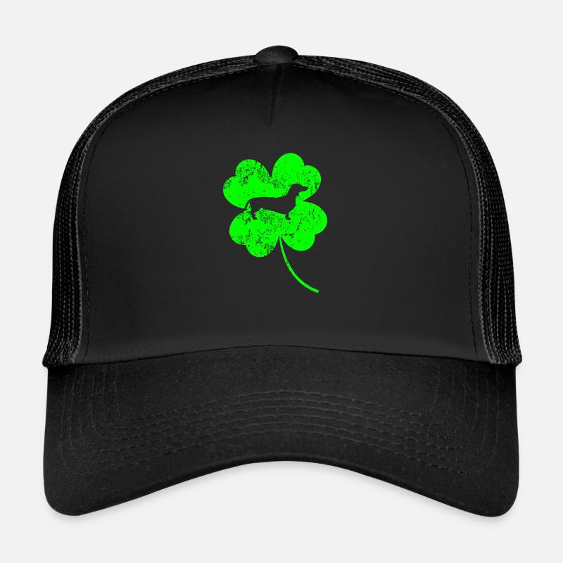 Teckel Saint-Patrick jour Trèfle Casquette trucker 