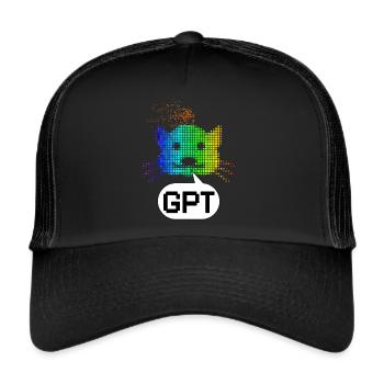 Chat GPT gift humor computer AI - Trucker Cap - black/black - Front