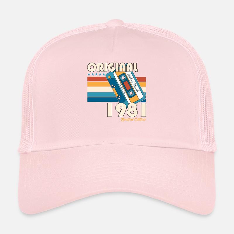 42nd birthday man March Born 1981 Cassette Trucker Cap