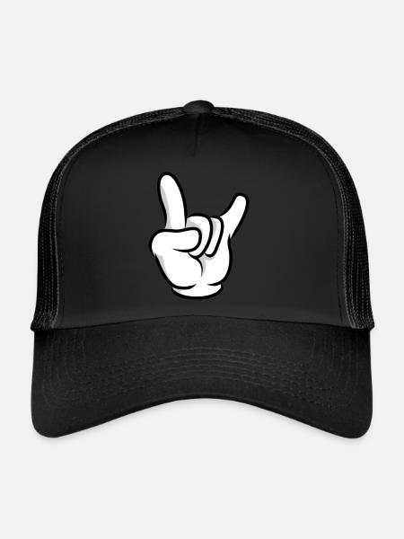 Icône de main - Casquette trucker - noir/noir