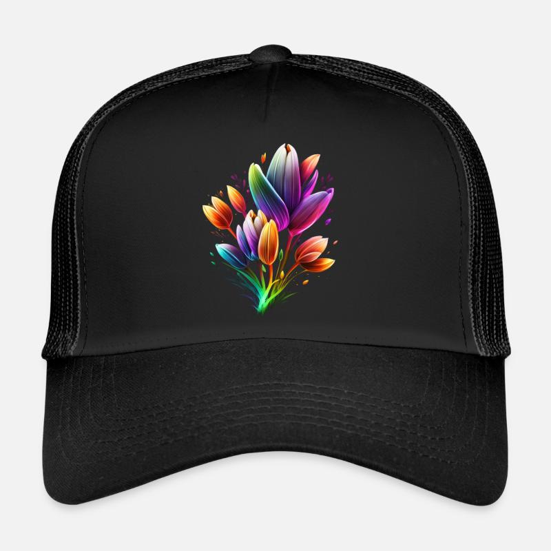 BEAUTIFUL CROCUS FLOWER - Trucker Cap - black/black