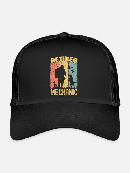 Chasseur mécanicien à la retraite - Casquette trucker  - noir/noir - Devant