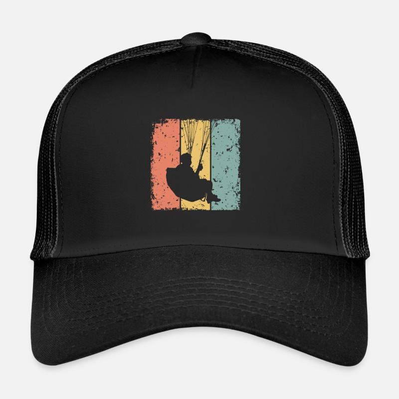 Gleitschirmfliegen retro - Trucker Cap - Schwarz/Schwarz