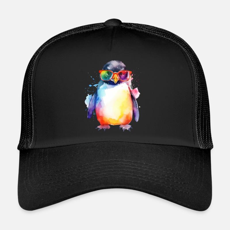 Bunter cooler Pinguin mit Sonnenbrille Trucker Cap