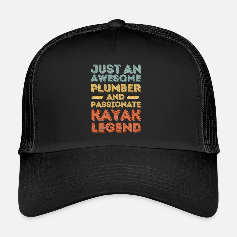 Klempner Kajak Legende Retro - Trucker Cap - Schwarz/Schwarz