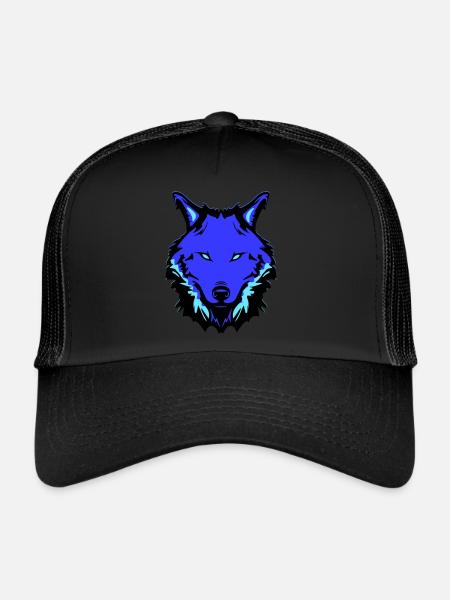 loup - Casquette trucker  - noir/noir - Devant