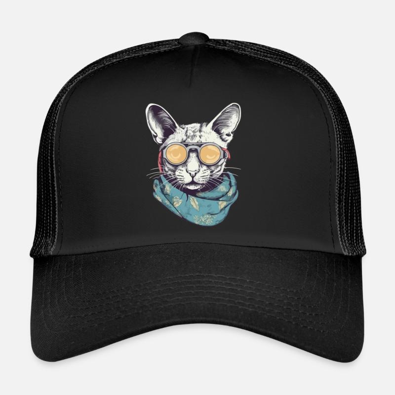 Katzengelbe Brille Trucker Cap