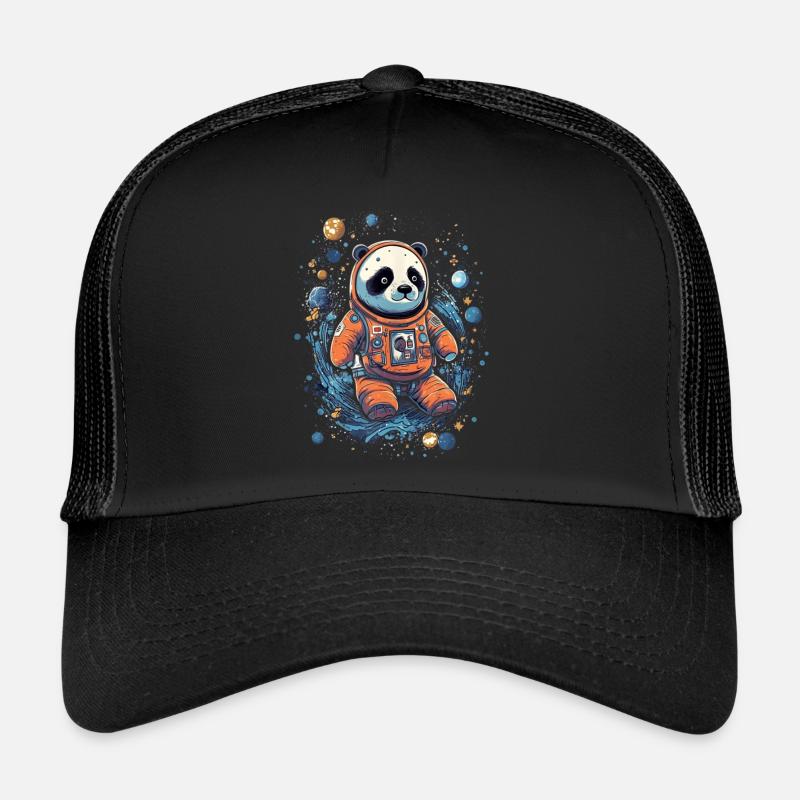 Astronaut Panda Funny Panda Bear Lover Space Trucker Cap