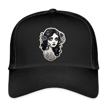 Goth Girl Gothic Mystical Horror Pretty - Casquette trucker  - noir/noir - Devant