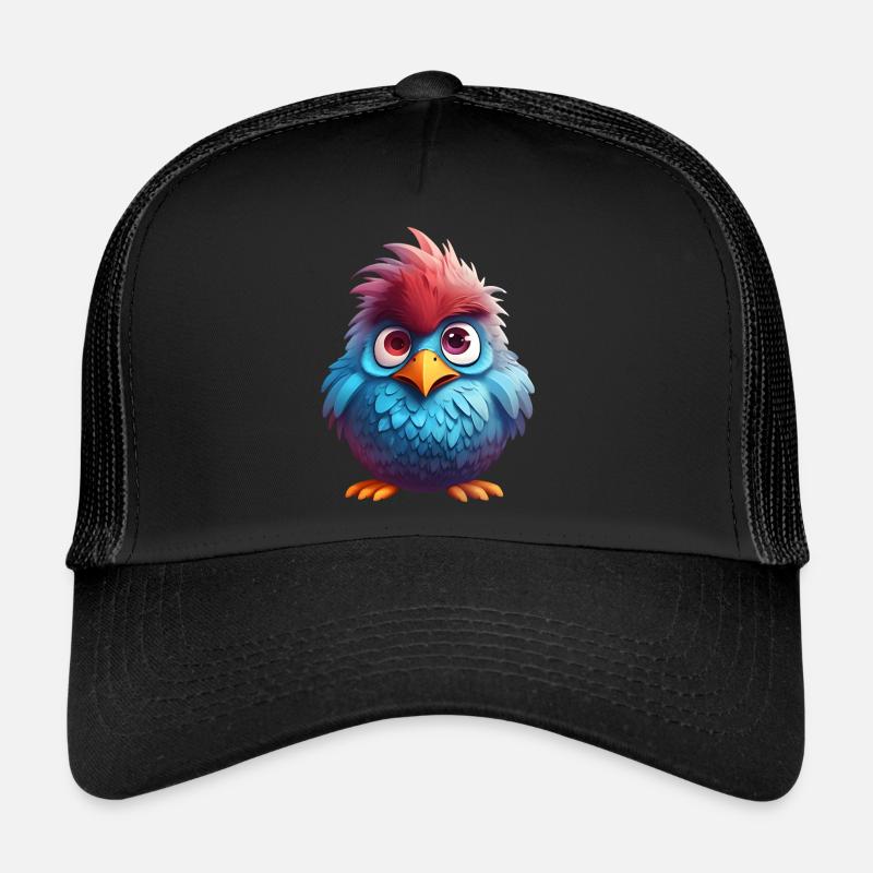 Fluffy Feathered Darling - Trucker Cap - Schwarz/Schwarz