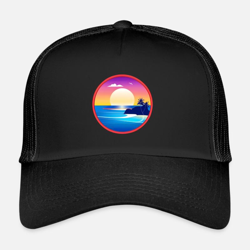 Paradiesische Insel - Trucker Cap - Schwarz/Schwarz