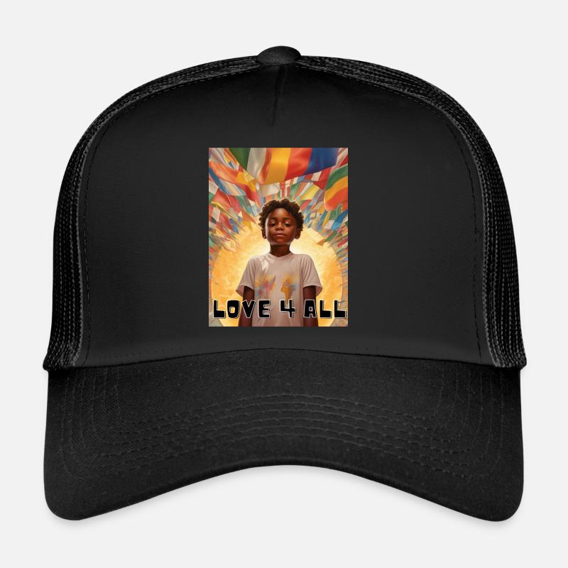 Love 4 All - Trucker Cap - Schwarz/Schwarz