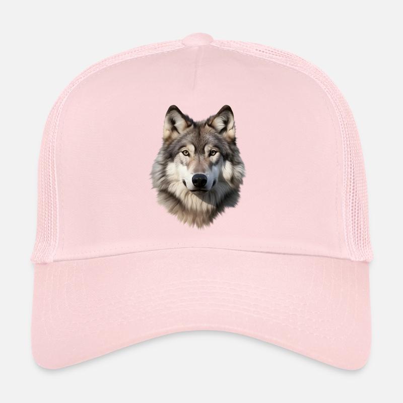 Loup (blanc/gris) Casquette trucker 