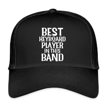 Bester Keyboarder Keyboarder Klavierspieler - Trucker Cap - Schwarz/Schwarz - Vorne