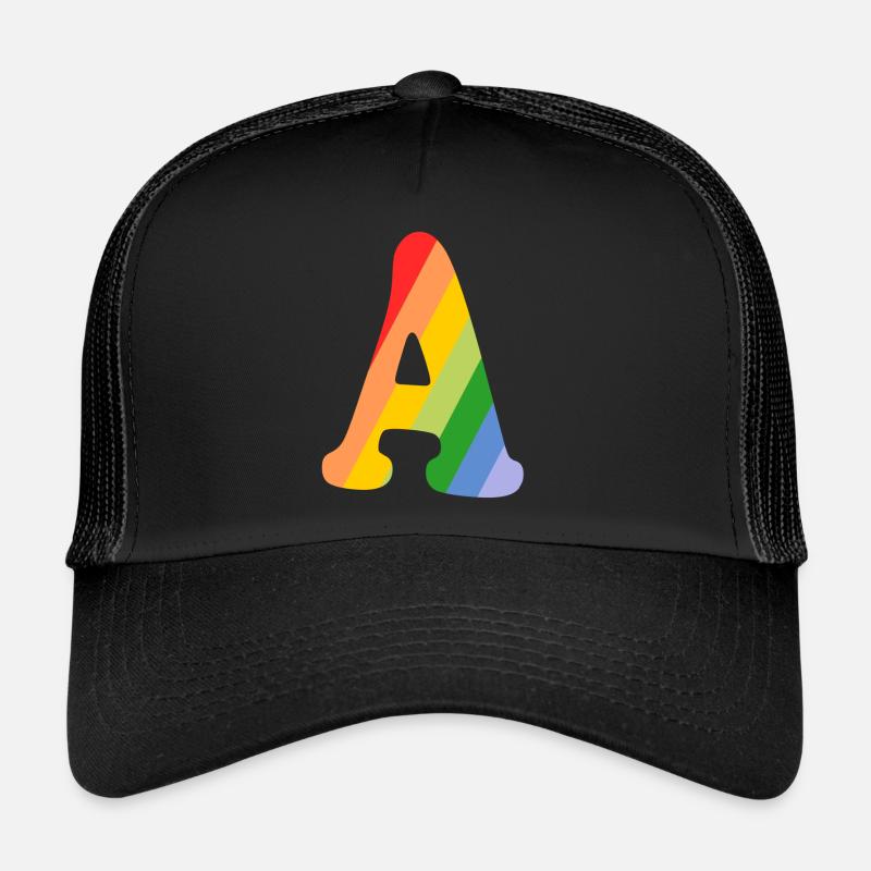 Buchstabe A Regenbogen Trucker Cap