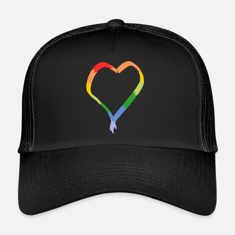Cœur arc-en-ciel dessiné Casquette trucker 