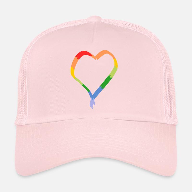 Rainbow heart drawn Trucker Cap
