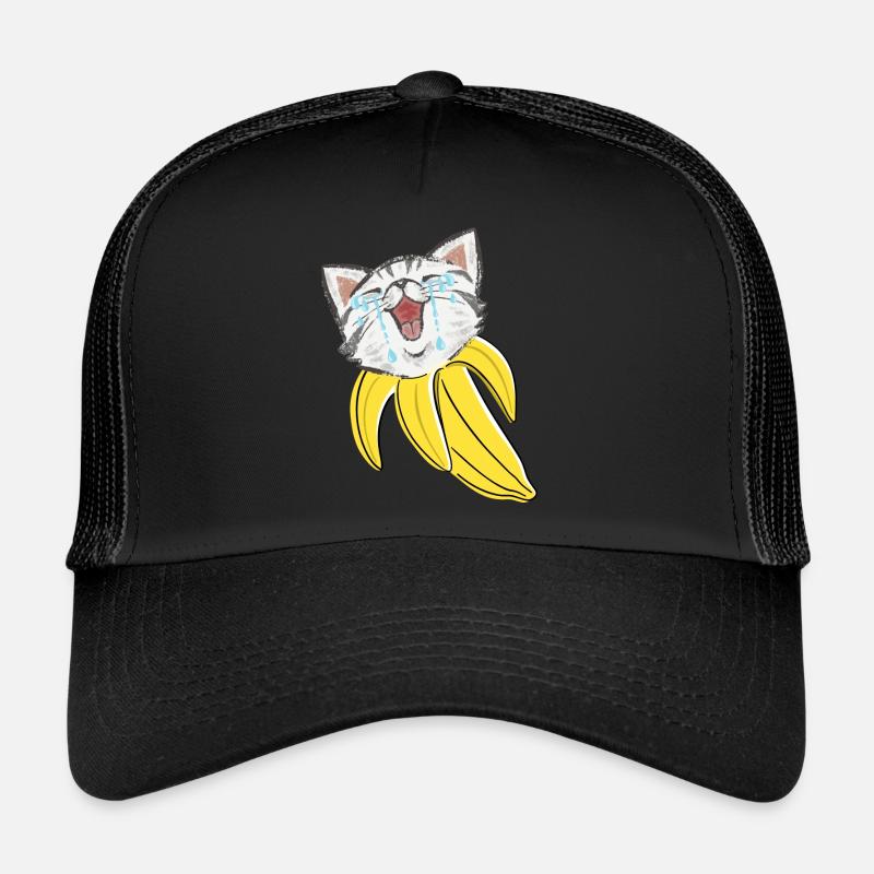 Chat Banane - Casquette trucker  - noir/noir