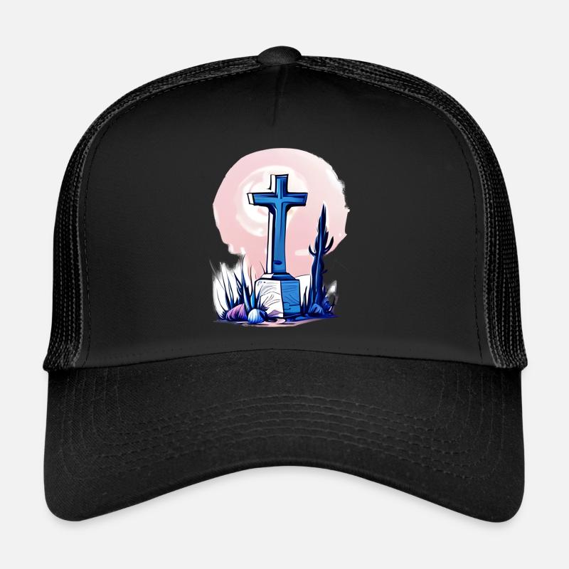 Cross on a grave Trucker Cap