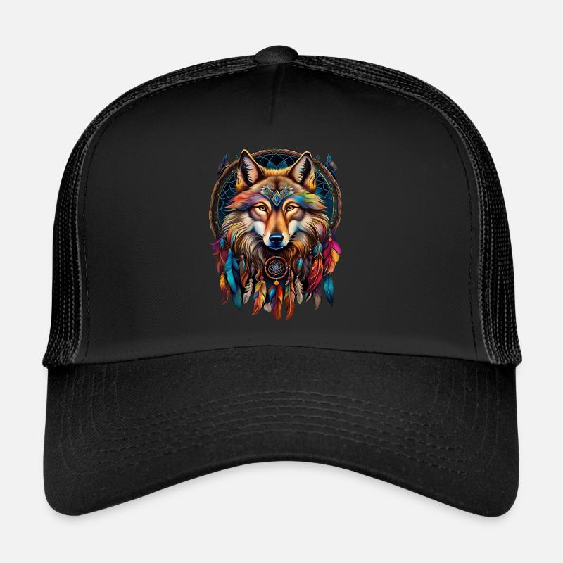 Wolf et Dreamcatcher Casquette trucker 